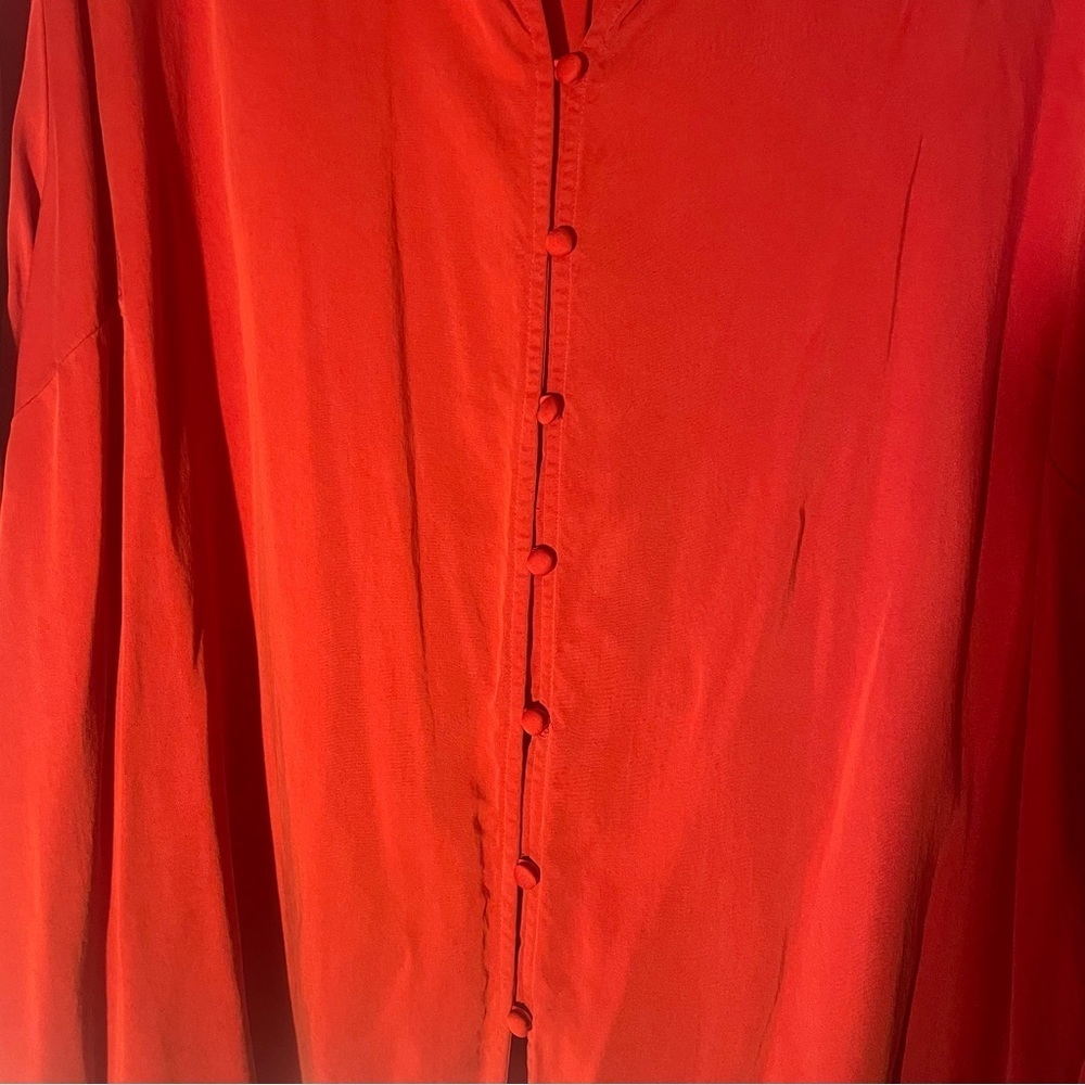 j.Jill Women's Red/orange Button-Up Blouse w/collar cloth buttons size 3X - Picture 4 of 9